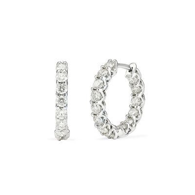 2 ct. tw. Diamond Eternity Hoop Earrings in 14K White Gold
