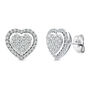 Diamond Heart Stud Earrings in 10K White Gold &#40;1/2 ct. tw.&#41;
