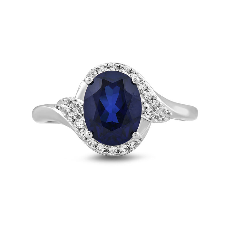 LabCreated Blue Sapphire Gift Set with LabCreated White Sapphires in