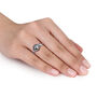 Black Tahitian Pearl &amp; 1/8 ct. tw. Diamond Ring in 10K White Gold
