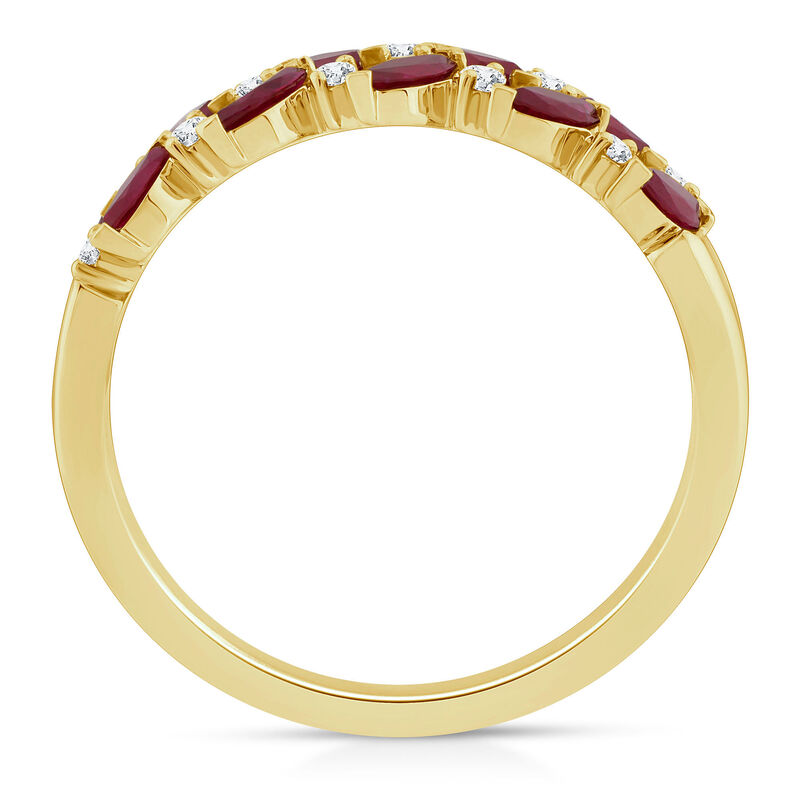 Ruby &amp; Diamond Band in 10K Yellow Gold &#40;1/8 ct. tw.&#41;