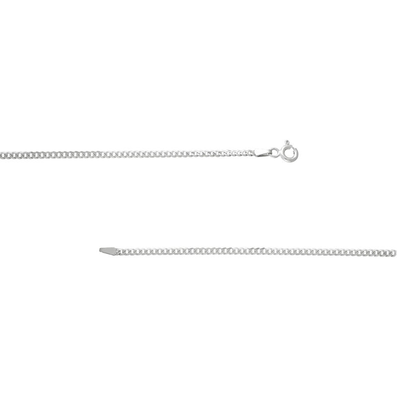 Men&#39;s Solid Curb Chain in 14K White Gold, 2MM, 22&quot;