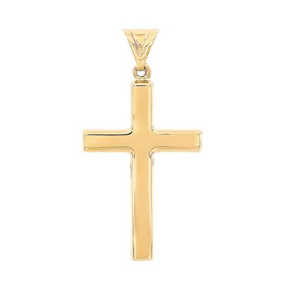 Men's Polished Cross Charm in 14K Yellow Gold