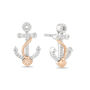 Diamond Ariel Anchor Stud Earrings in Sterling Silver &amp; 10K Rose Gold &#40;1/10 ct. tw.&#41;