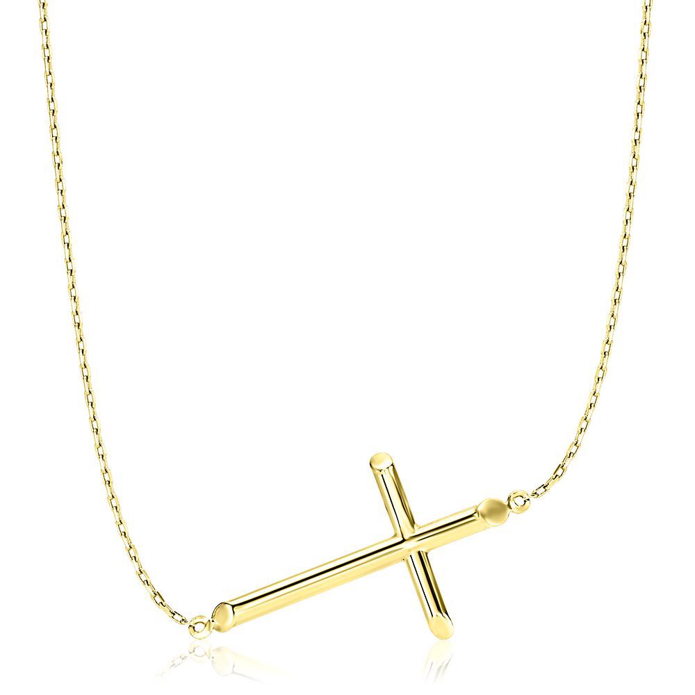 Macy's Sideways Cross Necklace Set in 14k Gold - Macy's