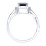 Blue Sapphire and Diamond Ring in 14K White Gold &#40;3/8 ct. tw.&#41;
