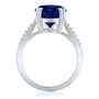 Lab-Created Blue Sapphire and Lab-Created White Sapphire Cocktail Ring in Sterling Silver