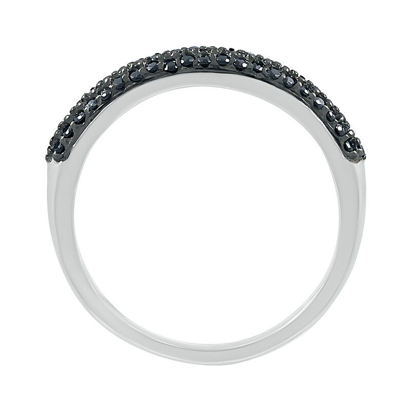 Black Diamond Dome Ring in Sterling Silver &#40;1/3 ct. tw.&#41;