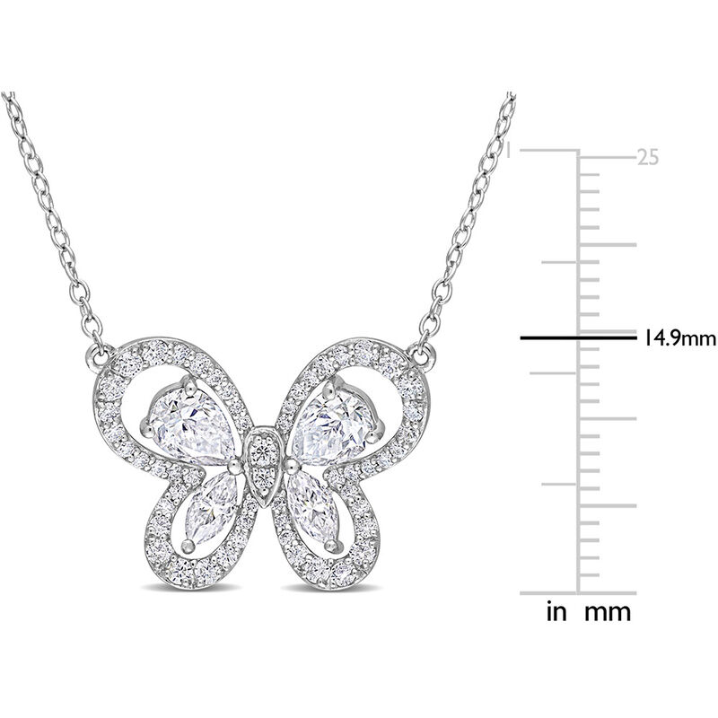 Moissanite Butterfly Necklace in Sterling Silver &#40;1 3/4 ct. tw.&#41;