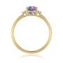 Oval Lab Created Alexandrite &amp; Diamond Accent Ring in 14K Yellow Gold