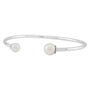 Sterling Silver Cuff with White Freshwater Cultured Pearl
