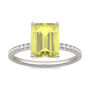 Emerald-Cut Yellow Moissanite Ring in 14K White Gold