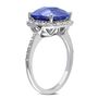 Lab Created Blue Sapphire &amp; 1/10 ct. tw. Diamond Ring in Sterling Silver