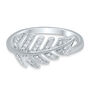 Diamond Feather Ring in Sterling Silver