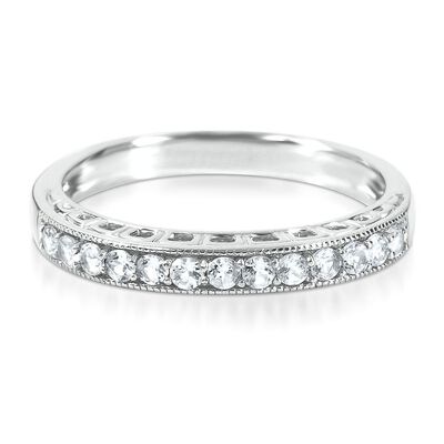 Lab-Created White Sapphire Stack Ring in Sterling Silver