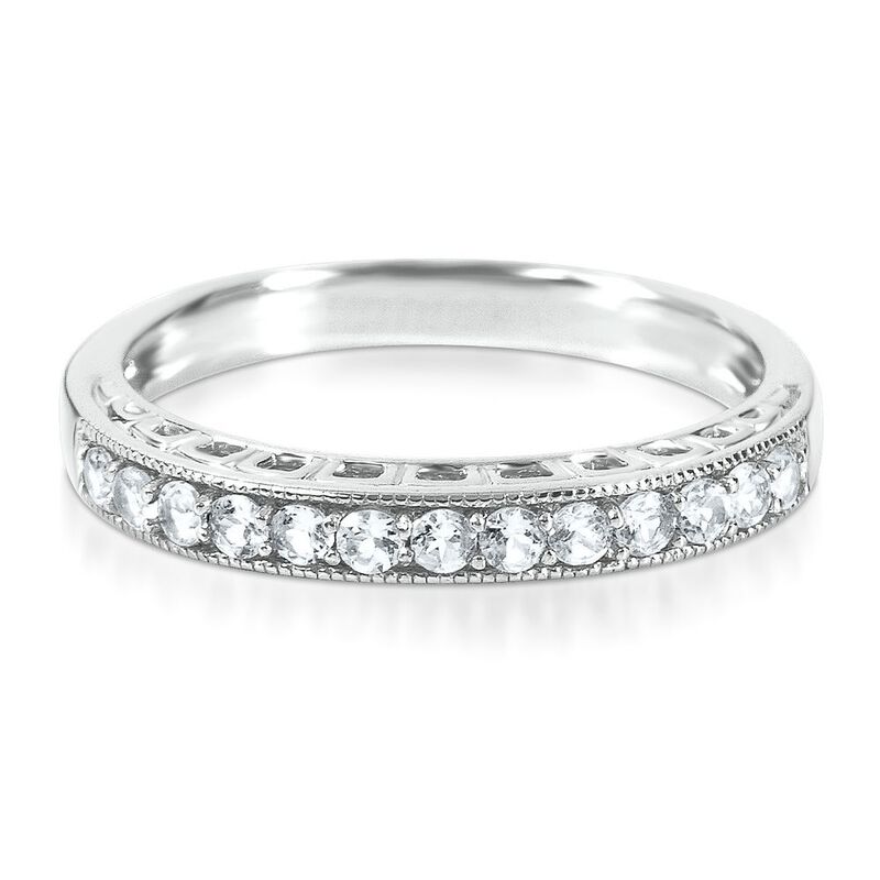Lab Created White Sapphire Stack Ring in Sterling Silver Helzberg Diamonds