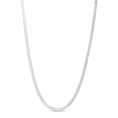Herringbone Chain Necklace in Sterling Silver, 3mm, 18