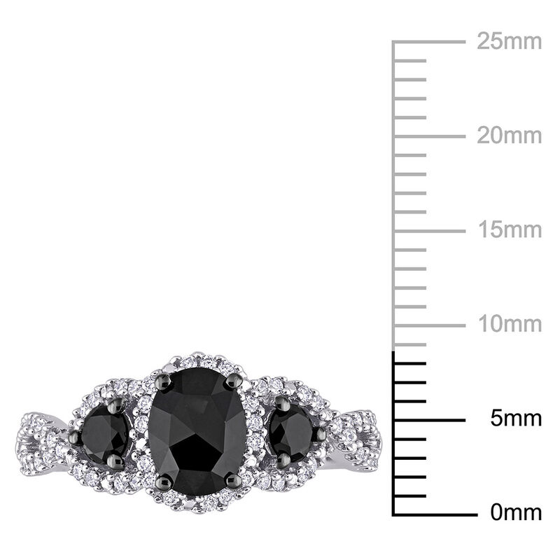 1 1/3 ct. tw. Black &amp; White Diamond Ring in 14K White Gold