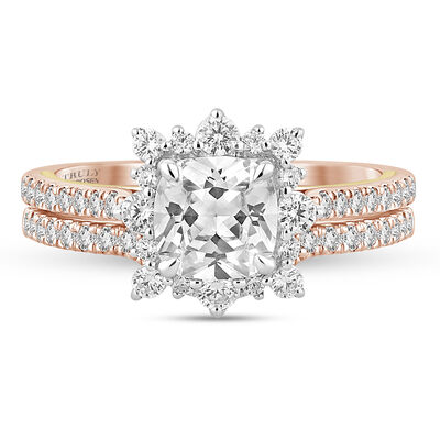 Valentina Cushion-Cut Lab Grown Diamond Halo Bridal Set in 14K Gold (2 1/4 ct. tw.)