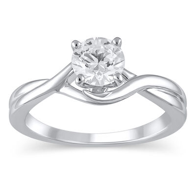 Bypass Twist Shank Semi-Mount Engagement Ring in 14K Gold (Setting Only)