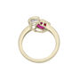 Lab-Created Ruby and Lab-Created White Sapphire Toi et Moi Two-Stone Ring in Vermeil