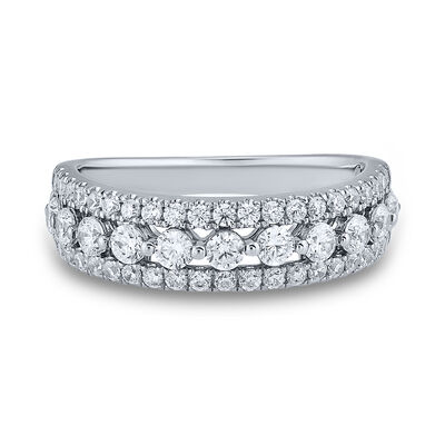 Lab Grown Diamond Anniversary Band with Open Row in 14K White Gold (1 ct. tw.)