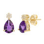 Amethyst and Diamond Accent Earrings in 10K Yellow Gold 