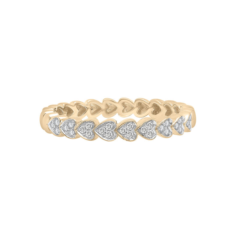 Diamond Multi-Heart Ring in 14K Yellow Gold &#40;1/10 ct. tw.&#41;