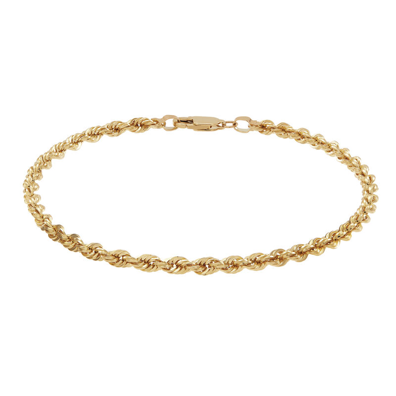 ik ben trots Vermenigvuldiging slijm Rope Chain Bracelet in 14K Yellow Gold, 8.25”