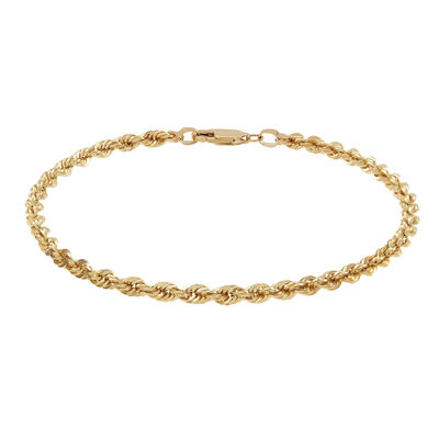 Rope Chain Bracelet in 14K Yellow Gold, 8.25”
