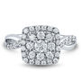 Lab Grown Diamond Cushion Cluster Ring in 14K White Gold &#40;3/4 ct. tw.&#41;