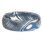 Men&rsquo;s Wedding Band with Blue Cerakote in Damascus Steel, 7mm