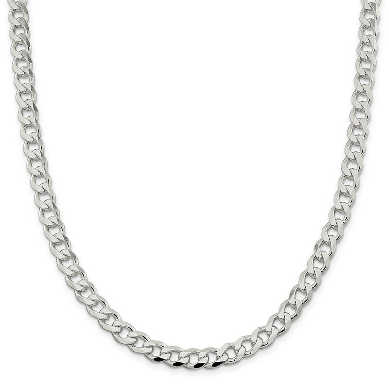 Curb Chain Necklace in Sterling Silver, 26&quot;