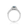 Teal Sapphire and Diamond Engagement Ring Set in 14K White Gold &#40;7/8 ct. tw.&#41;