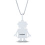 Robot Pendant with Diamond Accents in Sterling Silver and 14K Rose Gold