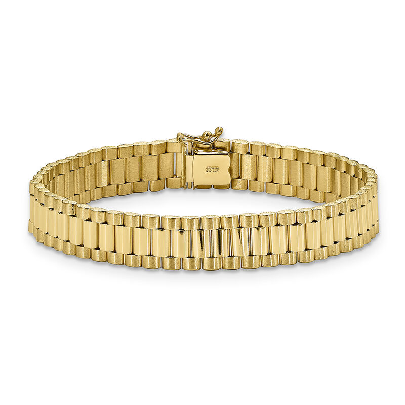 Men&#39;s Link Bracelet in 14K Yellow Gold