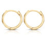 Huggie Hoop Earrings with Diamond Cut in 14K Yellow Gold