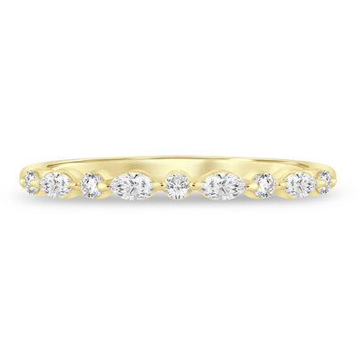 Round and Marquise-Cut Diamond Anniversary Band in 14K Gold (1/4 ct. tw.)