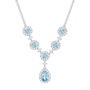Santa Maria Aquamarine and Diamond Y-Necklace in 10K White Gold &#40;1/5 ct. tw.&#41;