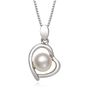 Freshwater Cultured Pearl Heart Shaped Pendant in Sterling Silver