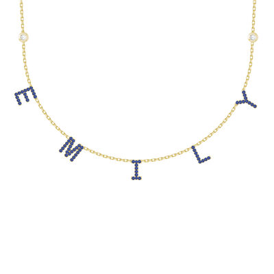 custom diamond cut cable chain initial charm and name necklace