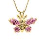Children&#39;s Pink Cubic Zirconia Butterfly Pendant in 14K Yellow Gold
