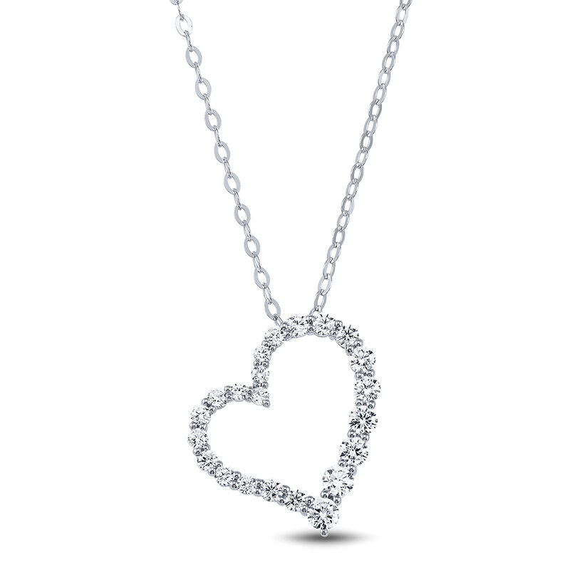 Lab Grown Diamond Heart Pendant in 14K White Gold &#40;1/2 ct. tw.&#41;