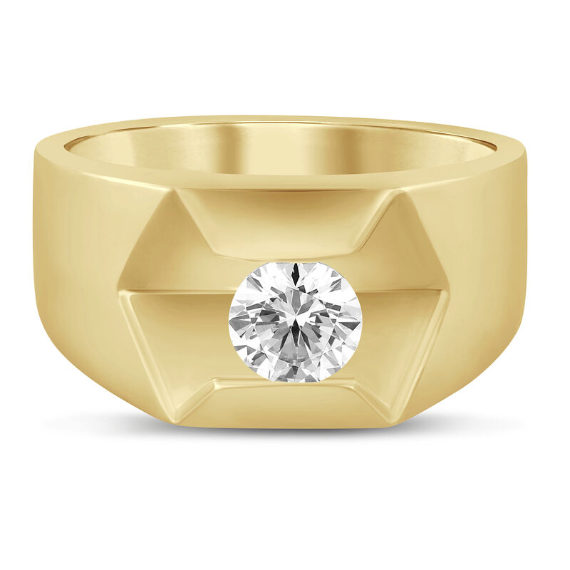Men&rsquo;s Lab Grown Diamond Solitaire Ring in 10K Yellow Gold &#40;1 ctw.&#41;