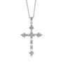 Lab Created White Sapphire Cross Pendant in Sterling Silver