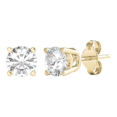 Diamond Round Solitaire Stud Earrings in 14K Yellow Gold (1 ct. tw.)