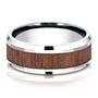 Men&#39;s Rosewood Inlay Band in White Cobalt, 8MM