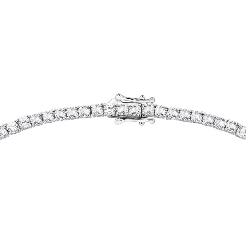 Lab-Created White Sapphire Tennis Necklace in Sterling Silver
