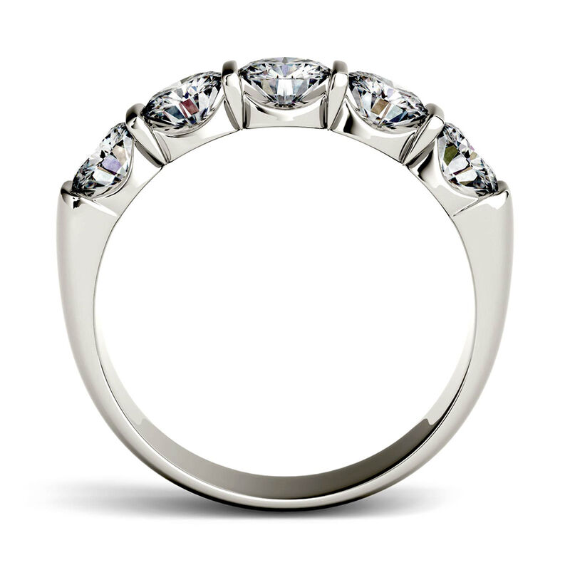 Moissanite Band with Five-Stone Setting in 14K White Gold &#40;1 5/8 ct. tw.&#41;