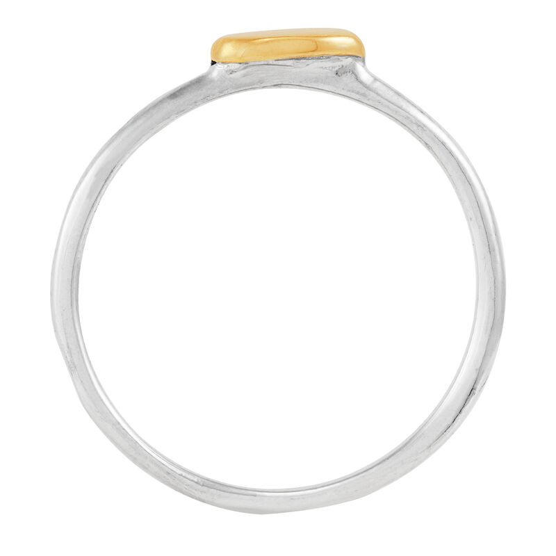 Disc Ring in Sterling Silver and 10K Yellow Gold